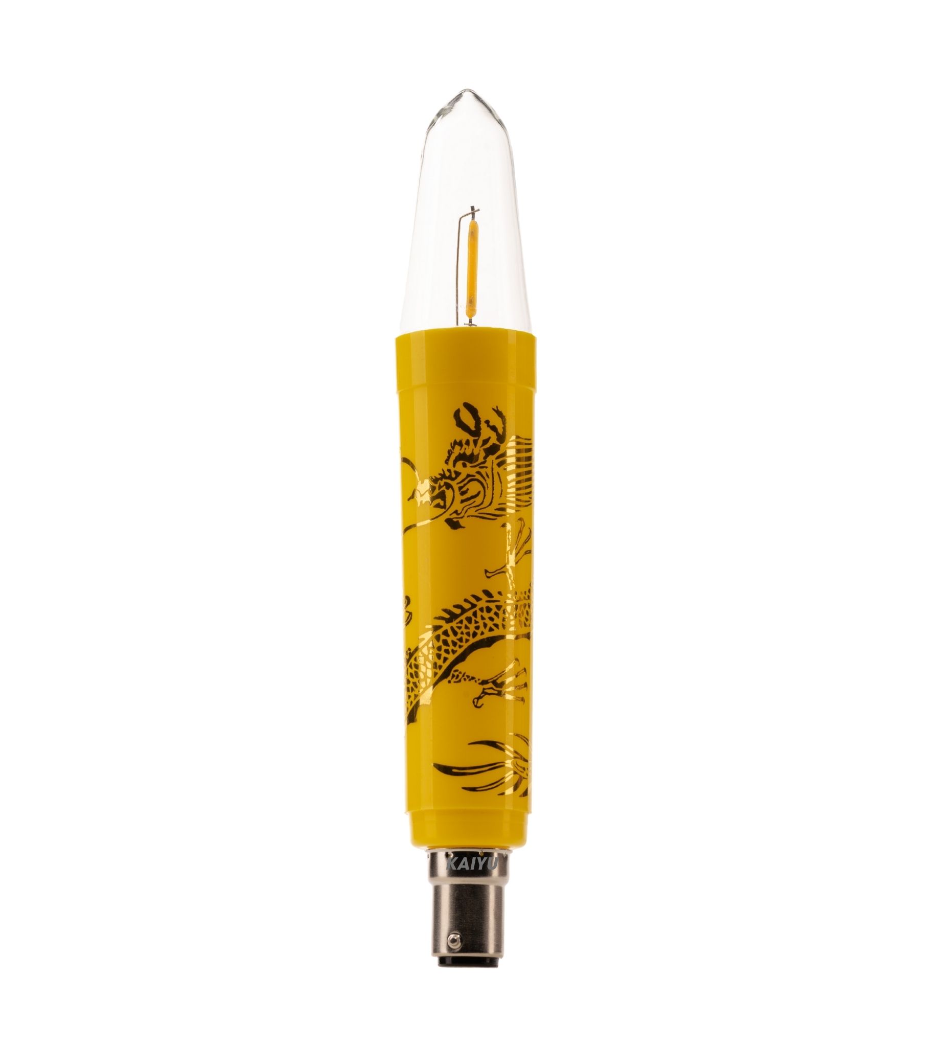 C32 1W BA15DS Glass Clear LED Candle light with Gold Dragon Totem - Image 2