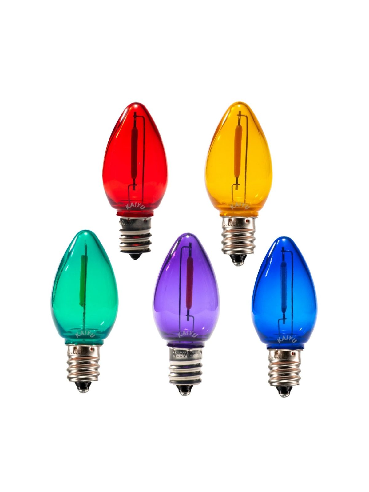 C7 0.6W E12 Plastic LED filament bulb(Multi-color)