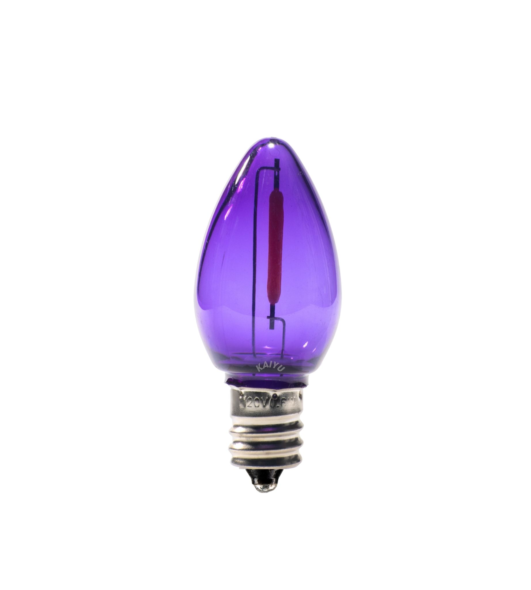 C7 0.6W E12 Plastic LED filament bulb(Multi-color) - Image 4