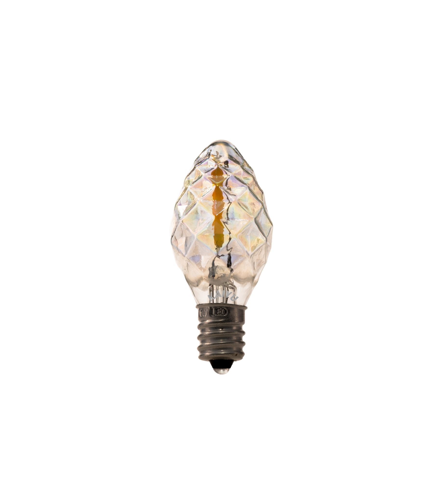 Faceted Luster Clear Glass C7 1W E12 LED Filament bulb, warm white