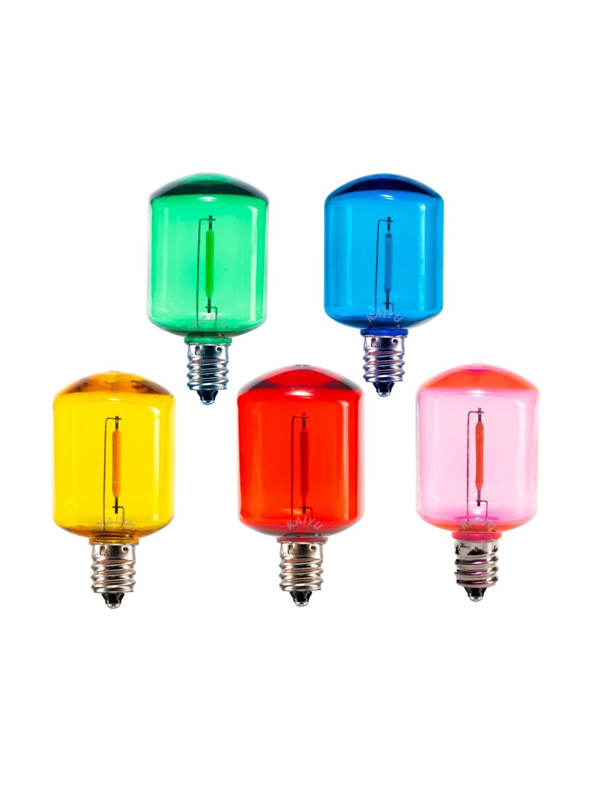 Square C7 0.6W E12 Plastic LED filament bulb(Multi-color)