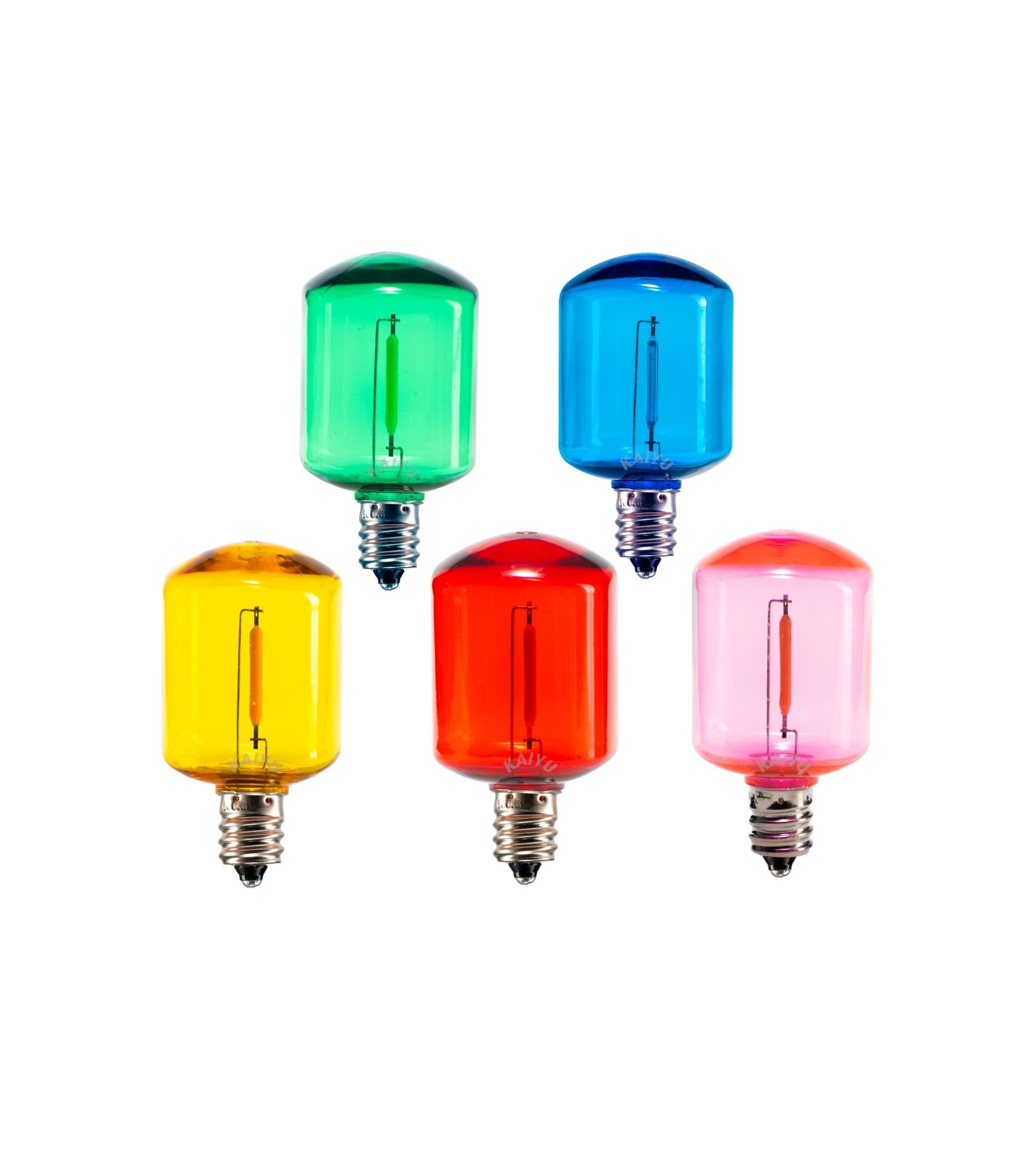Square C7 0.6W E12 Plastic LED filament bulb(Multi-color)