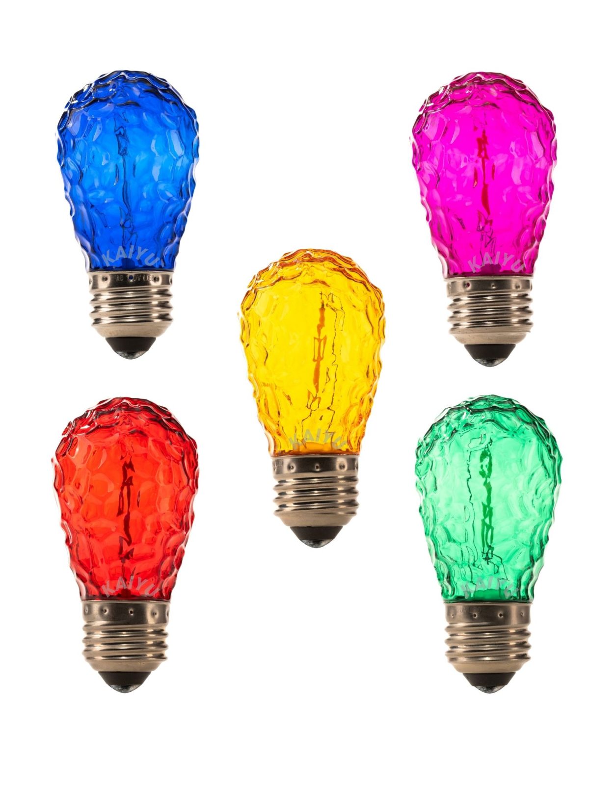 S14(ST45) 0.5W E26/27 Faceted Plastic LED filament bulb(Multi-color)